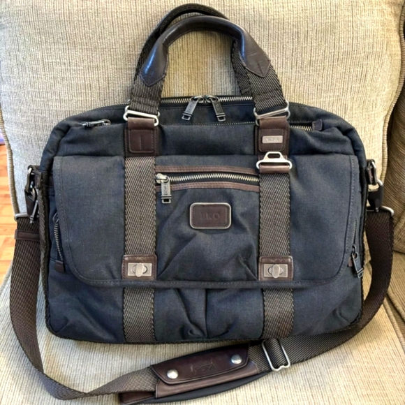 TUMI Alpha Bravo Pinckney Flap Briefcase Messenger Laptop-Bag Anthracite Brief. - Picture 1 of 1